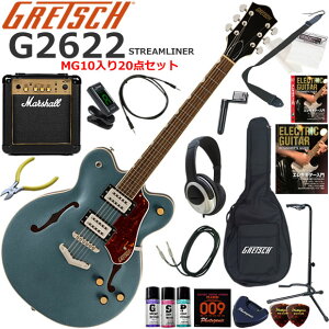 Gretsch �O���b�` G2622 Streamliner/GM �G���L�M�^�[ ���S�҃Z�b�g �p���t���ȃT�E���h��Marshall MG10�������Ă�20�_�Z�b�g