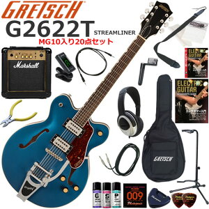 Gretsch �O���b�` G2622T Streamliner/DDM �G���L�M�^�[ ���S�҃Z�b�g �p���t���ȃT�E���h��Marshall MG10�������Ă�20�_�Z�b�g