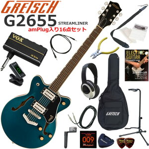 Gretsch �O���b�` G2655 Streamliner/MSP �G���L�M�^�[ ���S�҃Z�b�g �w�b�h�z���E�M�^�[�E�A���vamPlug��������16�_�Z�b�g