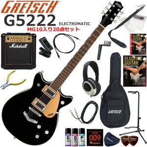 Gretsch �O���b�` G5222 Electromatic/BLK �G���L�M�^�[ ���S�҃Z�b�g �p���t���ȃT�E���h��Marshall MG10�������Ă�20�_�Z�b�g