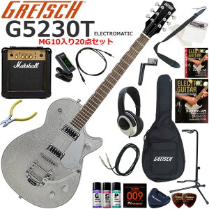 Gretsch �O���b�` G5230T Electromatic Sparkle Jet/SVSP �G���L�M�^�[ ���S�҃Z�b�g �p���t���ȃT�E���h��Marshall MG10�������Ă�20�_�Z�b�g