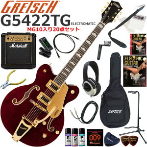 Gretsch �O���b�` G5422TG Electromatic/WLS �G���L�M�^�[ ���S�҃Z�b�g �p���t���ȃT�E���h��Marshall MG10�������Ă�20�_�Z�b�g