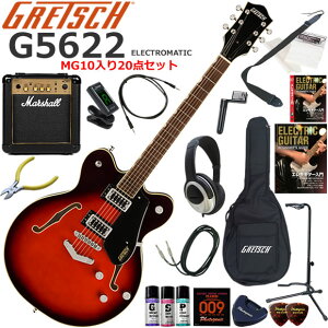 Gretsch �O���b�` G5622 Electromatic/CLB �G���L�M�^�[ ���S�҃Z�b�g �p���t���ȃT�E���h��Marshall MG10�������Ă�20�_�Z�b�g