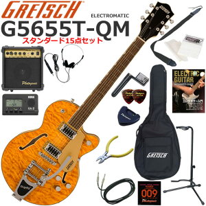 Gretsch �O���b�` G5655T-QM Electromatic/SPS �G���L�M�^�[ ���S�҃Z�b�g 10w�A���v���������X�^���_�[�h15�_�Z�b�g