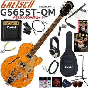Gretsch �O���b�` G5655T-QM Electromatic/SPS �G���L�M�^�[ ���S�҃Z�b�g �p���t���ȃT�E���h��Marshall MG10�������Ă�20�_�Z�b�g