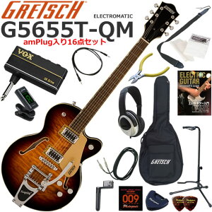 Gretsch �O���b�` G5655T-QM Electromatic/SWT �G���L�M�^�[ ���S�҃Z�b�g �w�b�h�z���E�M�^�[�E�A���vamPlug��������16�_�Z�b�g