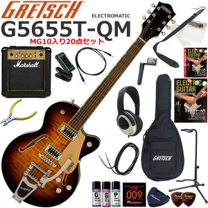Gretsch �O���b�` G5655T-QM Electromatic/SWT �G���L�M�^�[ ���S�҃Z�b�g �p���t���ȃT�E���h��Marshall MG10�������Ă�20�_�Z�b�g