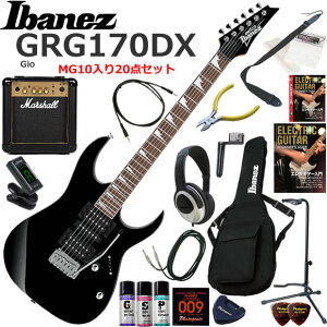 Ibanez �A�C�o�j�[�Y GRG170DX/BKN �G���L�M�^�[ ���S�҃Z�b�g �p���t���ȃT�E���h��Marshall MG10�������Ă�20�_�Z�b�g