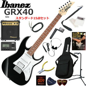 Ibanez �A�C�o�j�[�Y GRX40/BKN �G���L�M�^�[ ���S�҃Z�b�g 10w�A���v���������X�^���_�[�h15�_�Z�b�g