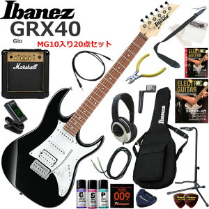 Ibanez �A�C�o�j�[�Y GRX40/BKN �G���L�M�^�[ ���S�҃Z�b�g �p���t���ȃT�E���h��Marshall MG10�������Ă�20�_�Z�b�g