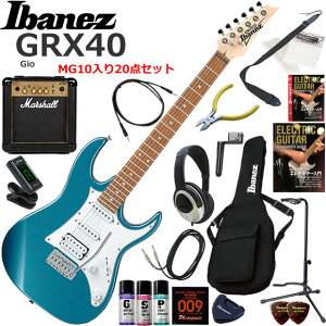 Ibanez �A�C�o�j�[�Y GRX40/MLB �G���L�M�^�[ ���S�҃Z�b�g �p���t���ȃT�E���h��Marshall MG10�������Ă�20�_�Z�b�g