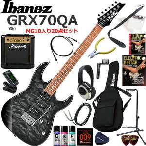 Ibanez �A�C�o�j�[�Y GRX70QA/TKS �G���L�M�^�[ ���S�҃Z�b�g �p���t���ȃT�E���h��Marshall MG10�������Ă�20�_�Z�b�g