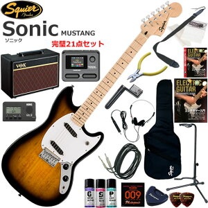 Squier �X�N���C���[ Squier Sonic Mustang/2CS �G���L�M�^�[ ���S�҃Z�b�g VOX Pathfinder10�ƃG�t�F�N�^�[�������Ă銮��21�_�Z�b�g