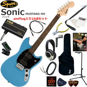 Squier �X�N���C���[ Squier Sonic Mustang HH/CAB �G���L�M�^�[ ���S�҃Z�b�g �w�b�h�z���E�M�^�[�E�A���vamPlug��������16�_�Z�b�g