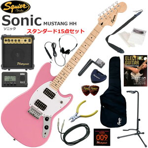 Squier �X�N���C���[ Squier Sonic Mustang HH/FLP �G���L�M�^�[ ���S�҃Z�b�g 10w�A���v���������X�^���_�[�h15�_�Z�b�g