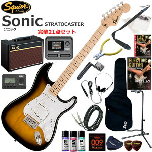 Squier �X�N���C���[ Squier Sonic Stratocaster/2CS �G���L�M�^�[ ���S�҃Z�b�g VOX Pathfinder10�ƃG�t�F�N�^�[�������Ă銮��21�_�Z�b�g