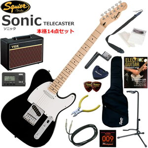 Squier �X�N���C���[ Squier Sonic Telecaster/BLK �G���L�M�^�[ ���S�҃Z�b�g �l�C��VOX Pathfinder10���������{�i14�_�Z�b�g