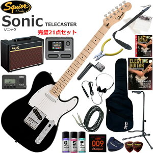 Squier �X�N���C���[ Squier Sonic Telecaster/BLK �G���L�M�^�[ ���S�҃Z�b�g VOX Pathfinder10�ƃG�t�F�N�^�[�������Ă銮��21�_�Z�b�g