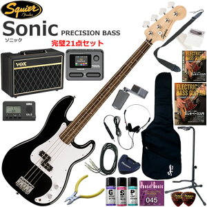 Squier �X�N���C���[ Squier Sonic Precision Bass/BLK �G���L�x�[�X ���S�҃Z�b�g VOX Pathfinder10�ƃG�t�F�N�^�[�������Ă銮��21�_�Z�b�g