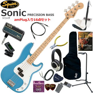 Squier �X�N���C���[ Squier Sonic Precision Bass/CAB �G���L�x�[�X ���S�҃Z�b�g �w�b�h�z���E�x�[�X�E�A���vamPlug��������16�_�Z�b�g