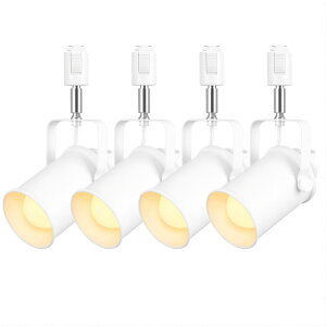 Dotoy ダクトレール用 スポットライト 4個セット E26口金 白 ダクトレール LED電球 60W形相当 電球色 9W 800lm ライティングバー用照明器具 ledスポットライト 人気 (白 + 電球色)