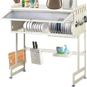 PFLife 水切りラック シンク上 炭素鋼製 防塵 多機能 シンクうえ水切りラック 滑り止め 省スペース キッチン水切りラック 台所 水切りラック シンク上水切りラック キッチンドレイナー (ホワ