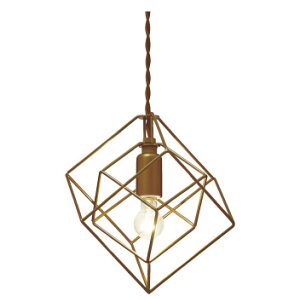 インターフォルム ペンダントライト LT-1087SQ ブレイスS 白熱球付 立方体 四角 ゴールド Sサイズ 北欧