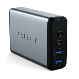 Satechi 75W デュアル Type-C PD トラベルチャージャー 2 USB-C PD & 2 USB 3.0 急速充電 PSE認証 (MacBook Pro, iPad Pro, iPhoneなど対応)