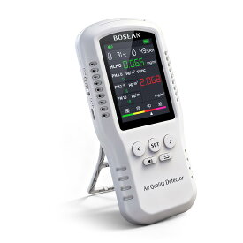 BOSEAN 臭気測定器 空気測定器 測定器 pm2.5 TVOC HCHO 温度 湿度 臭気計測器 データで視覚化 ホルムアルデヒド ブレスチェッカー 匂いチェッカー 臭いセンサー 匂いセンサー 測定 ニオイチェッカー 匂い測定器 LCD大画面ディスプレ
