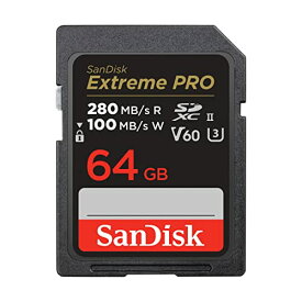 SanDisk (サンディスク) 64GB Extreme PRO SDXC カード 最大280MB/秒 UHS-II Class10 U3 V60