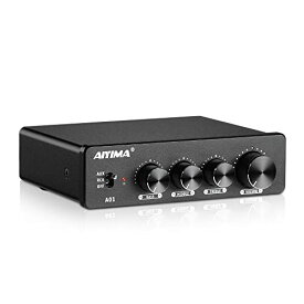 AIYIMA A01 2.0/2.1 チャンネルアンプ 100W*2 パワーアンプ RCA&AUX TPA3116D2*2+NE5532DR*3 クラスD 低音と高音のコントロール付き ホームスピーカー用 (電源付き)