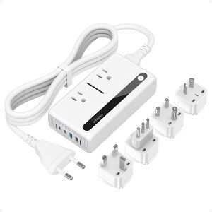 �ψ��� �C�O���s�p 220v����100v TESSAN ���v64W �}���[�d �ψ���t���ϊ��v���O �S���E�Ή� C/BF/O/B3/L�^�C�v�t�� 4��USB(2 USB C)�|�[�g 2��AC�R���Z���g �؍� ���[���b�p �V���K�|�[�� �C�^���A �I�[
