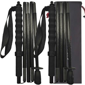 KHEALING トレッキングポール カーボン 折畳み 【超軽量110g/120g/130G】炭素繊維 登山 ポール 5節 2本セット 110/120/130cm ハイキングポール 滑り止め コンパクト 遠足 登山用品 徒歩 キャップ 吸湿発散性に 収納バ