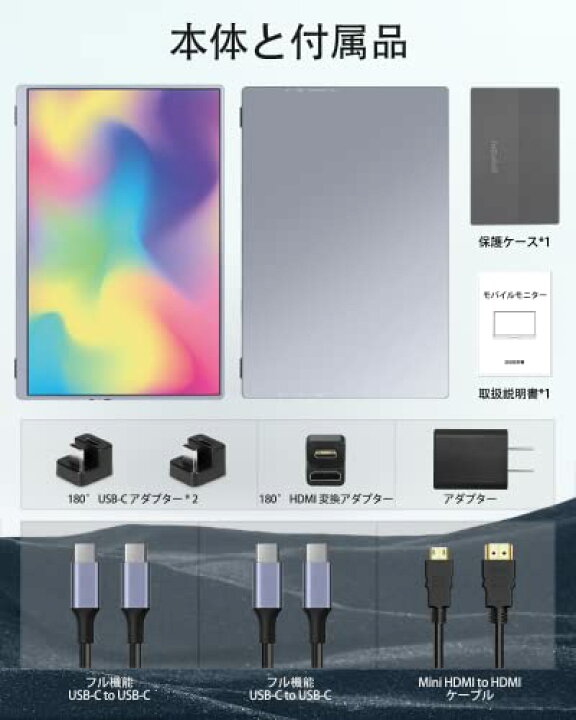 楽天市場】Intehill モバイルモニター 4k 13.4 インチ IGZOスクリーン 