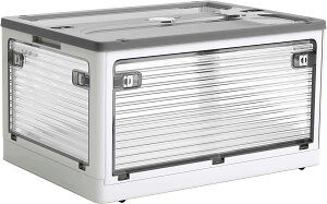 Aroya 収納ボックス 折り畳み 全方向から取り出せる 衣類整理 キャスター付き 収納ケース 衣装収納 蓋付き 大容量 大型 家庭用 オフィス用 車用 積み重ね 透明 幅60x奥行42x高さ34cm Lサイズ5個