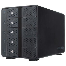 センチュリー独立電源スイッチ・USBハブ機能搭載 USB3.2 Gen2 3.5インチSATA×5 HDDケース「裸族のカプセルマンション 5Bay V2」 CRCM535U32CIS_FP