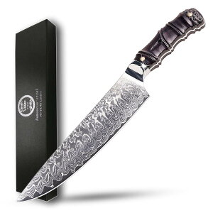 Utaki 牛刀包丁 包丁 ダマスカス 67層 V金10号 200mm オシャレな天然木の竹形になるのハンドル 毎日使える物を贈るなら