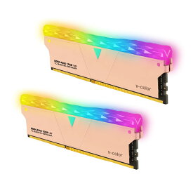 v-color Hynix IC デスクトップPC用 ゲーミングメモリ Prism Pro Golden Armis RGB (発光型) DDR4-4266MHz PC4-34100 32GB (16GB×2枚) U-DIMM 1.45V CL19 ヒート