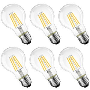 LVWIT LED�d�� E26���� �t�B�������g�d�� 60W�`���� 6W 2700K�d���F A60 806LM �N���A�^�C�v ���g���d�� ���͋C PSE �������Ή� 6��