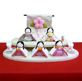 雛人形 おしゃれ ひな人形 コンパクト ちりめん 五人飾り ぽてりひな リュウコドウ 2026年度新作 特典付 名前札 1-890 初節句 お祝い 桃の節句 手作り 京都 龍虎堂 ミニサイズ 小さい 玄関 リビング モダン 縮緬 二段飾り 36cm a000000560