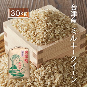 令和7年産 新米 ミルキークイーン 【玄米】 30kg 会津産 産地直送 送料無料 九州・沖縄別途送料 お米 米
