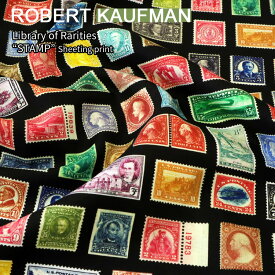 ◆◆【USAコットン】ROBERT KAUFMAN FABRICSLibrary of Rarities『STAMP』（ロバートカフマン ファブリックス ライブラリー・オブ・レアリティーズ「スタンプ」）≪シーチングプリント≫※108cm幅　コットン100％