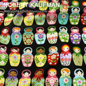 ■【USAコットン】ROBERT KAUFMAN FABRICS『Matryoshka Doll』（ロバートカフマン ファブリックス 「マトリョーシカドール」）≪シーチングプリント≫※108cm幅　コットン100％