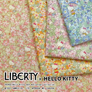 【10cm単位のカット販売】ハローキティ ×リバティ・ファブリックス2024SS Hello Kitty 50th Anniversary Collection『Primrose Meadow(プリムローズ・メドゥ)』Tana Lawn ?タナローン