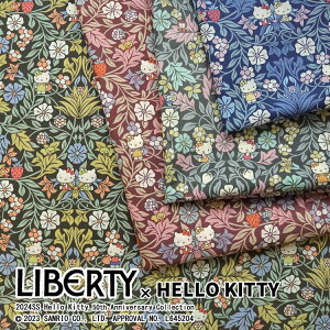 【10cm単位のカット販売】ハローキティ ×リバティ・ファブリックス2024SS Hello Kitty 50th Anniversary Collection『Orchard Friends(オーチャード・フレンズ)』Tana Lawn ? タナローン