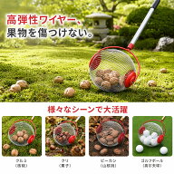 【送料無料】伸縮アルミ柄スチールローラー果実回収器 栗・クルミ拾い器具 園芸収集道具｜網目幅最大 10c…