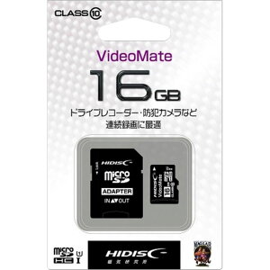 C HIDISC VideoMate microSDHCJ[h 16GB CLASS10 UHS-1 hRp}CNSD