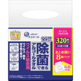 大王製紙 エリエール　除菌・ウイルス除去用　ボックス替 40枚x8P【替え】