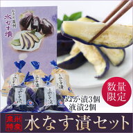 大阪 泉州特産 水なす漬セット （水なすぬか漬×3個、液漬×2個） お漬物 詰め合わせ 送料無料（北海道・…