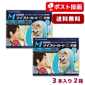 【メール便 送料無料】マイフリーガードα 犬用 M (10-20kg未満) 3本入 2箱セット【ノミ・マダニ駆除・予防スポット剤】＜シャンプー後の投与も可能です＞【動物用医薬品】《宅配便と同梱不可》